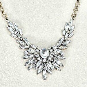 Banana Republic Gold-Toned Crystal Sunburst Statement Necklace - Adjustable
